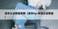 派币认证教程视频（派币kyc申请认证教程）