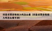 抖音点赞会有收入吗怎么看（抖音点赞会有收入吗怎么看不到）
