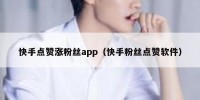 快手点赞涨粉丝app（快手粉丝点赞软件）