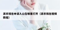 派币钱包申请入口在哪里打开（派币钱包视频教程）
