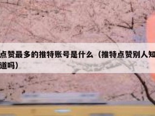 点赞最多的推特账号是什么（推特点赞别人知道吗）