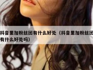 抖音里加粉丝团有什么好处（抖音里加粉丝团有什么好处吗）