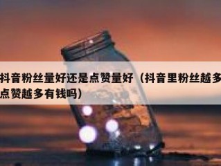 抖音粉丝量好还是点赞量好（抖音里粉丝越多点赞越多有钱吗）