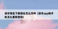 派币钱包下载地址怎么改啊（派币app换手机怎么重新登陆）