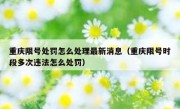 重庆限号处罚怎么处理最新消息（重庆限号时段多次违法怎么处罚）