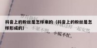 抖音上的粉丝是怎样来的（抖音上的粉丝是怎样形成的）