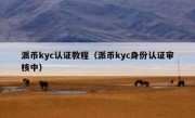 派币kyc认证教程（派币kyc身份认证审核中）