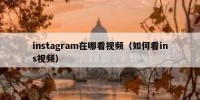 instagram在哪看视频（如何看ins视频）
