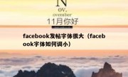 facebook发帖字体很大（facebook字体如何调小）