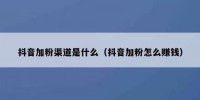 抖音加粉渠道是什么（抖音加粉怎么赚钱）