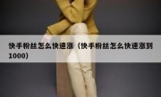 快手粉丝怎么快速涨（快手粉丝怎么快速涨到1000）