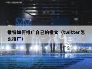 推特如何推广自己的推文（twitter怎么推广）