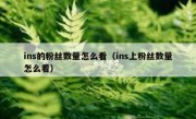 ins的粉丝数量怎么看（ins上粉丝数量怎么看）
