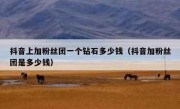抖音上加粉丝团一个钻石多少钱（抖音加粉丝团是多少钱）