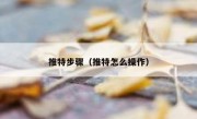 推特步骤（推特怎么操作）