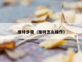 推特步骤（推特怎么操作）