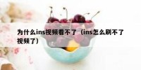 为什么ins视频看不了（ins怎么刷不了视频了）