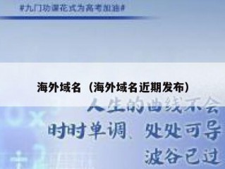 海外域名（海外域名近期发布）