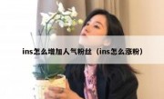 ins怎么增加人气粉丝（ins怎么涨粉）
