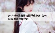 youtube没有评论翻译成中文（youtube怎么没有评论）