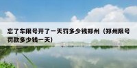 忘了车限号开了一天罚多少钱郑州（郑州限号罚款多少钱一天）