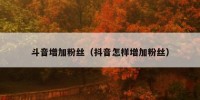 斗音增加粉丝（抖音怎样增加粉丝）