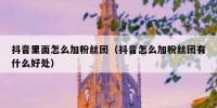 抖音里面怎么加粉丝团（抖音怎么加粉丝团有什么好处）