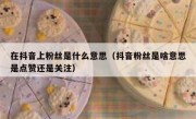 在抖音上粉丝是什么意思（抖音粉丝是啥意思是点赞还是关注）