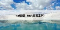 nat配置（nat配置案例）