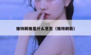 推特刷推是什么意思（推特刷新）