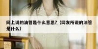 网上说的油管是什么意思?（网友所说的油管是什么）