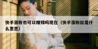 快手涨粉也可以赚钱吗现在（快手涨粉丝是什么意思）