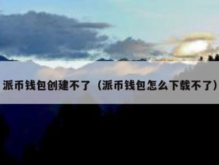 派币钱包创建不了（派币钱包怎么下载不了）