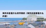 海外抖音是什么软件做的（海外抖音都是什么内容）
