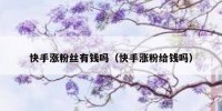 快手涨粉丝有钱吗（快手涨粉给钱吗）
