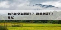 twitter怎么刷新不了（推特刷新不了推文）
