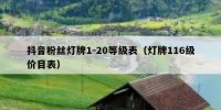 抖音粉丝灯牌1-20等级表（灯牌116级价目表）