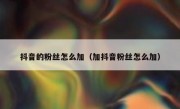 抖音的粉丝怎么加（加抖音粉丝怎么加）