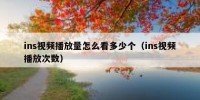ins视频播放量怎么看多少个（ins视频播放次数）