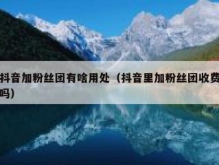 抖音加粉丝团有啥用处（抖音里加粉丝团收费吗）
