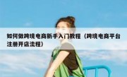 如何做跨境电商新手入门教程（跨境电商平台注册开店流程）