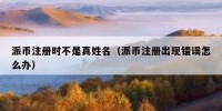 派币注册时不是真姓名（派币注册出现错误怎么办）