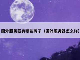 国外服务器有哪些牌子（国外服务器怎么样）