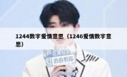 1244数字爱情意思（1246爱情数字意思）