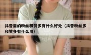 抖音里的粉丝和赞多有什么好处（抖音粉丝多和赞多有什么用）
