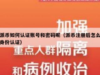派币如何认证账号和密码呢（派币注册后怎么身份认证）