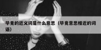 毕竟的近义词是什么意思（毕竟意思相近的词语）