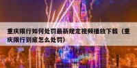 重庆限行如何处罚最新规定视频播放下载（重庆限行到底怎么处罚）