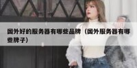 国外好的服务器有哪些品牌（国外服务器有哪些牌子）