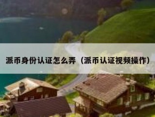 派币身份认证怎么弄（派币认证视频操作）